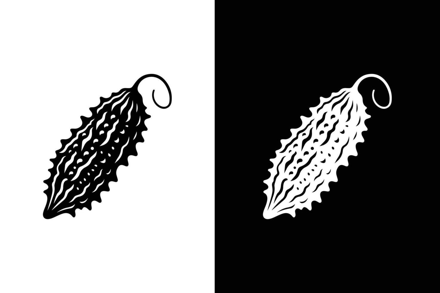 Bitter gourd icon silhouette illustration design vector