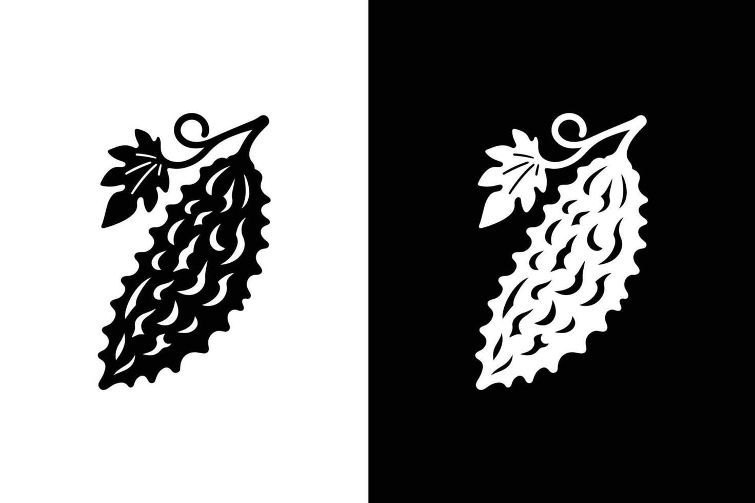 Bitter gourd icon silhouette design image vector