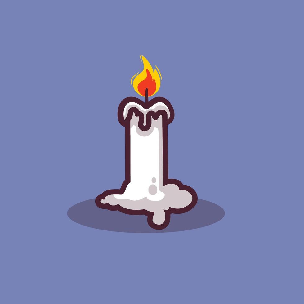 Candle Halloween celebration cartoon vector