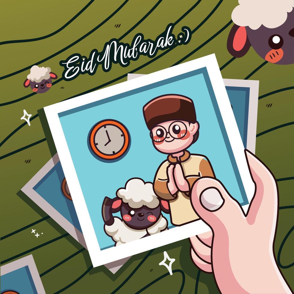 Cute Boy with Kid Goat vector