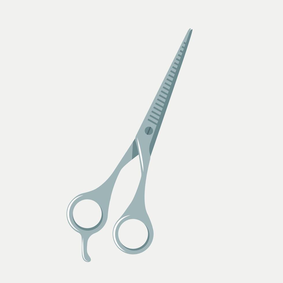 Thinning scissors. Professional hairdresser scissors. vector