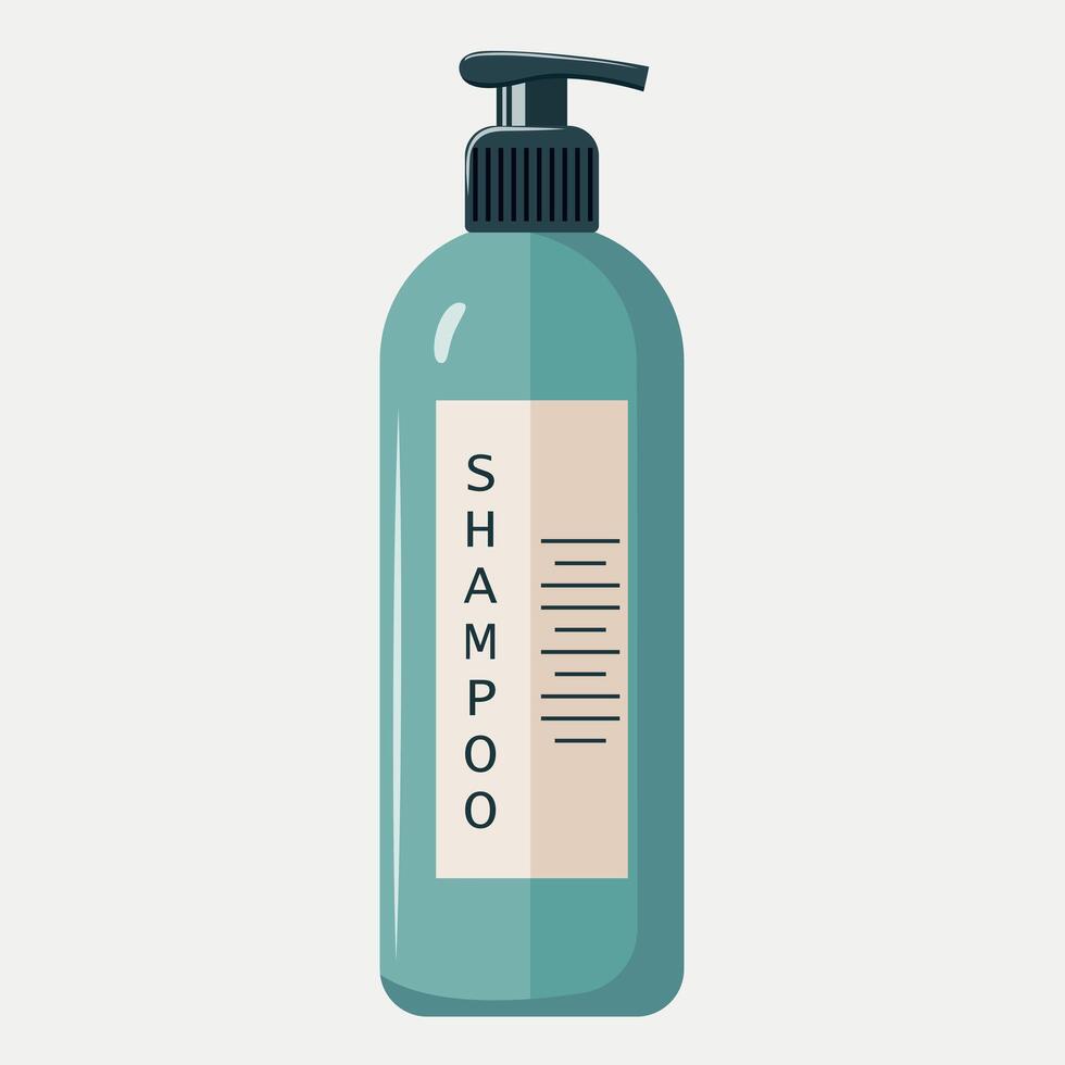 Shampoo bottles on white background. Flat style vector