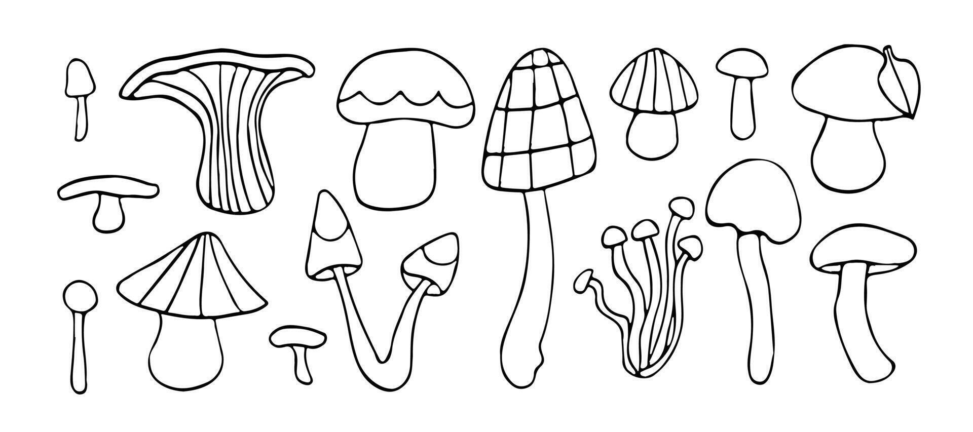 Whimsical black and white mushroom illustration with organic shapes and earthy vibes. Perfect for forest, woodland themes, or botanical art with a natural touch vector