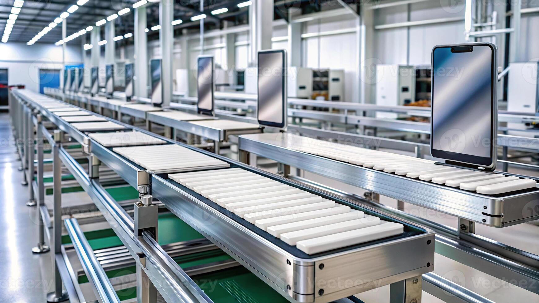 Conveyor system for smartphone assembly and packaging photo