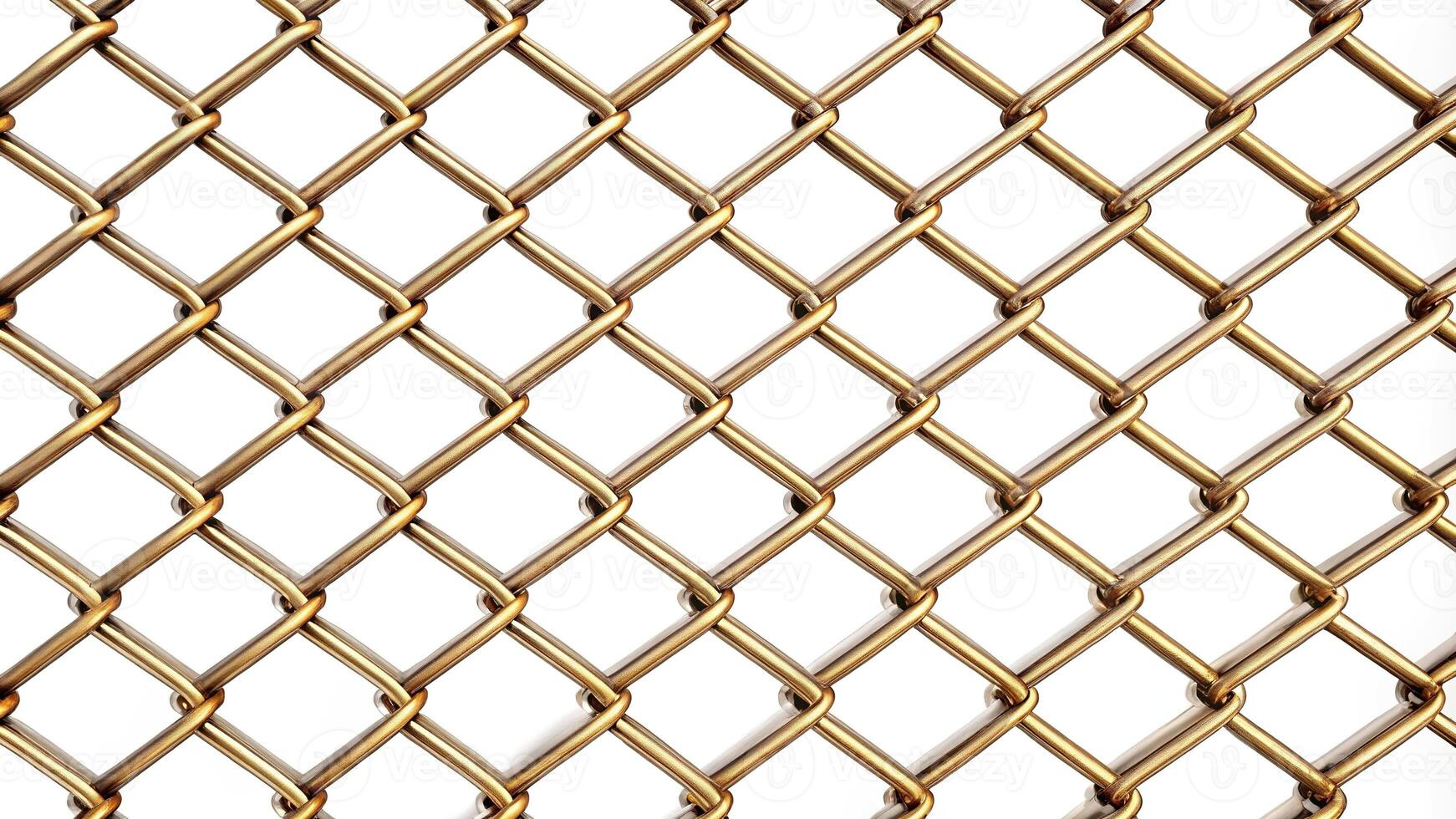 Decorative wire mesh fence isolated on white background with shallow depth of field photo