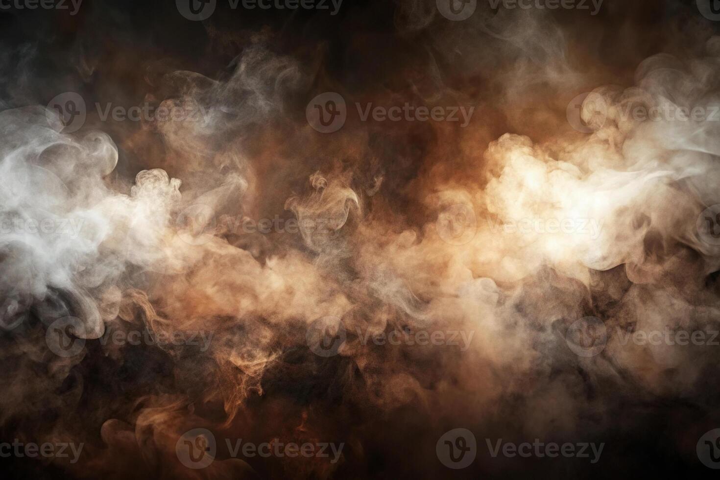 Dark brown watercolor texture background with white, black smoke, and colorful fog photo
