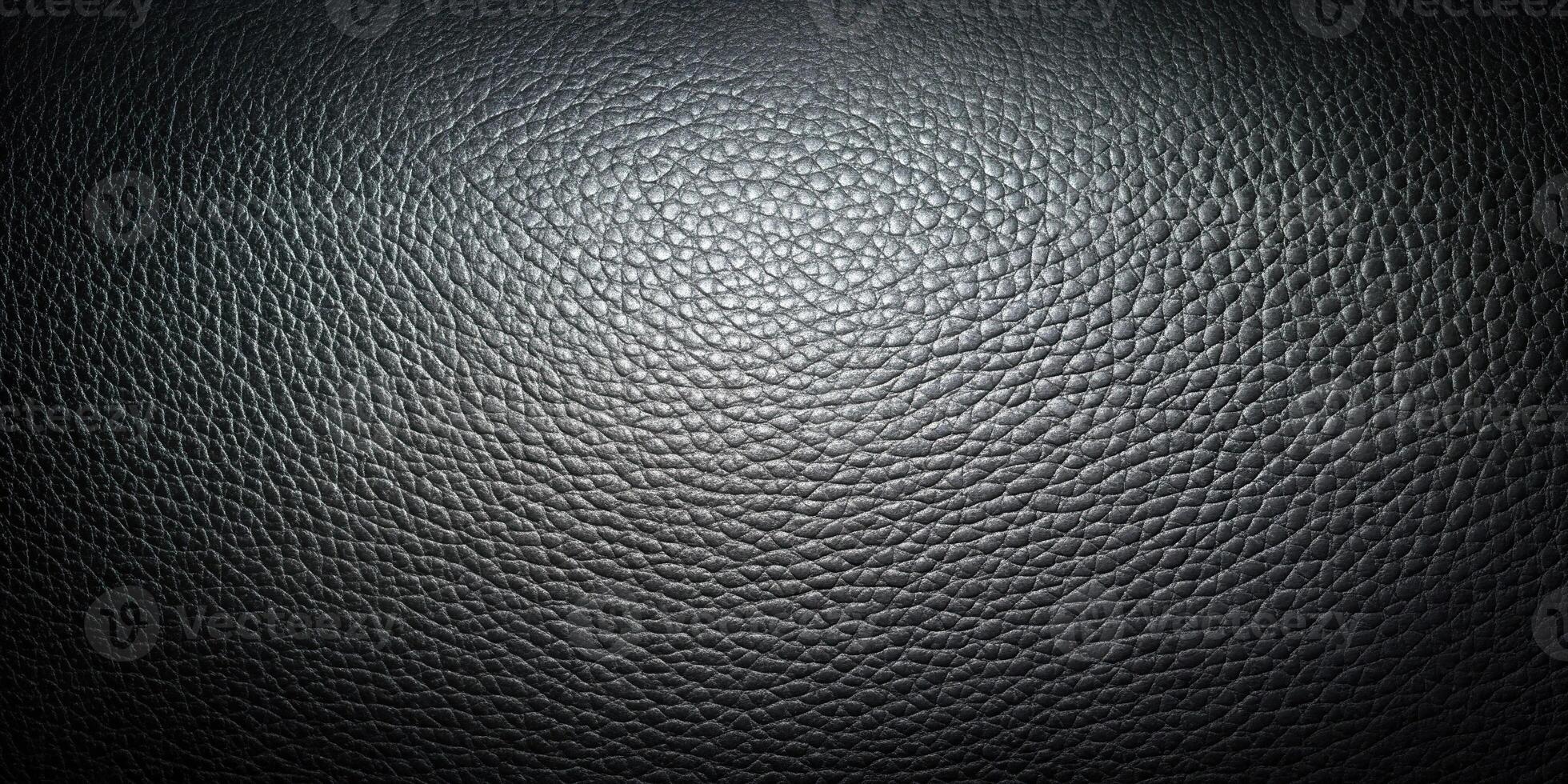 Dark black leather texture background with copy space photo