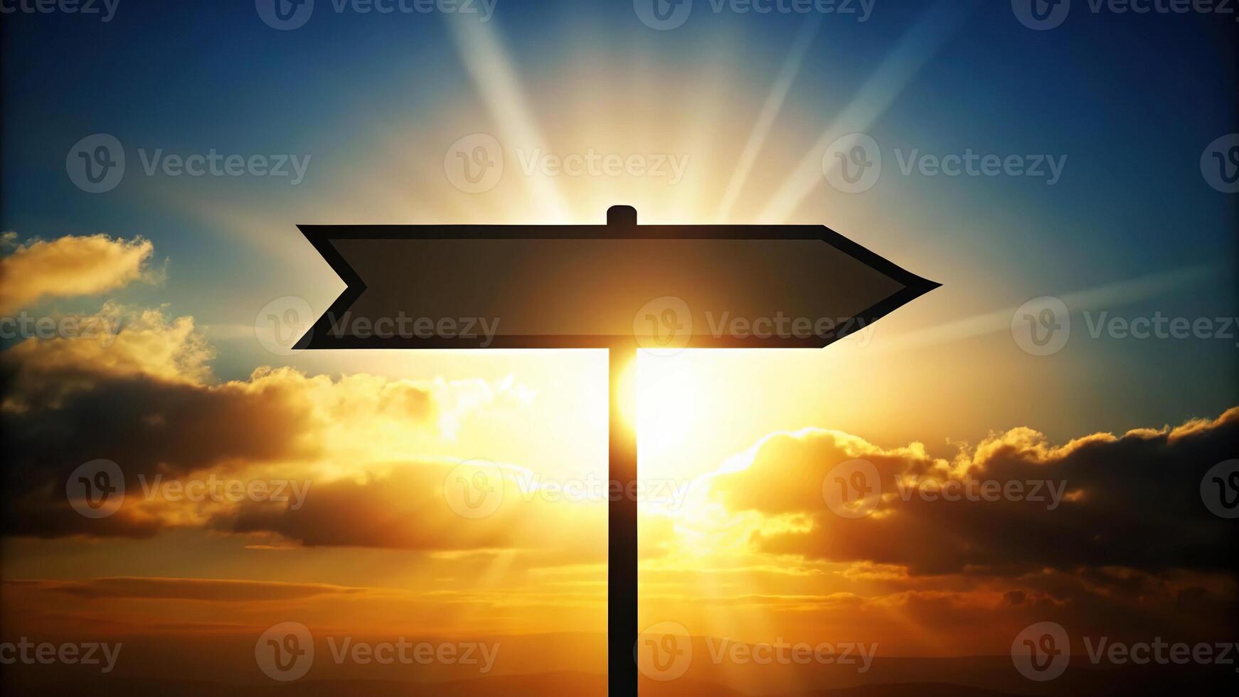 Direction arrow silhouette pointing ahead for signaling photo