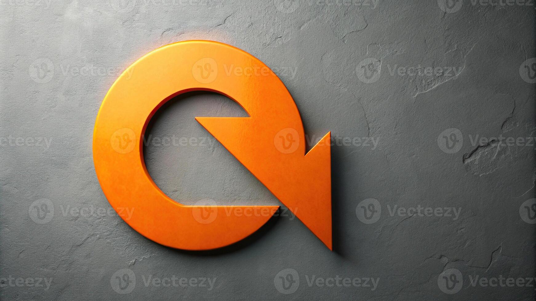 Directional arrow with orange circle photo