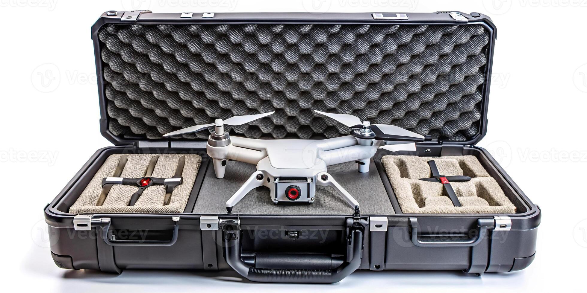 drone with full equipment and storage case photo
