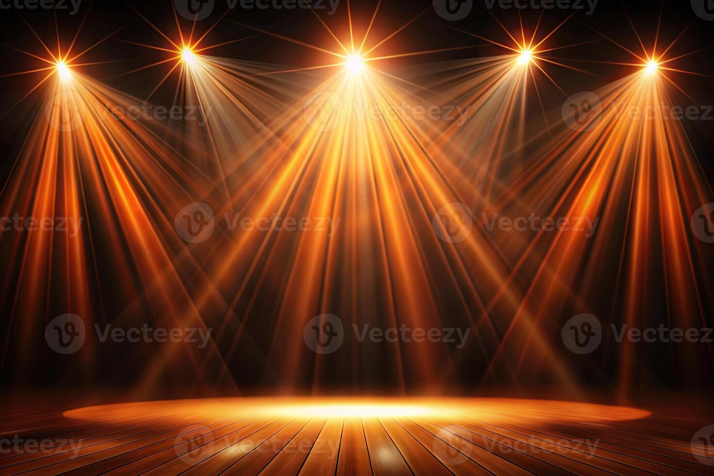 Dark backdrop environment with orange light beams at eye level. photo