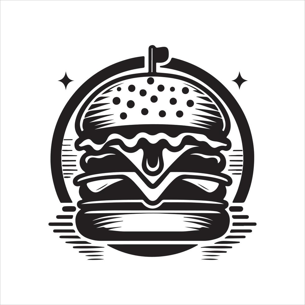 Illustration of a burger logo icon. vector