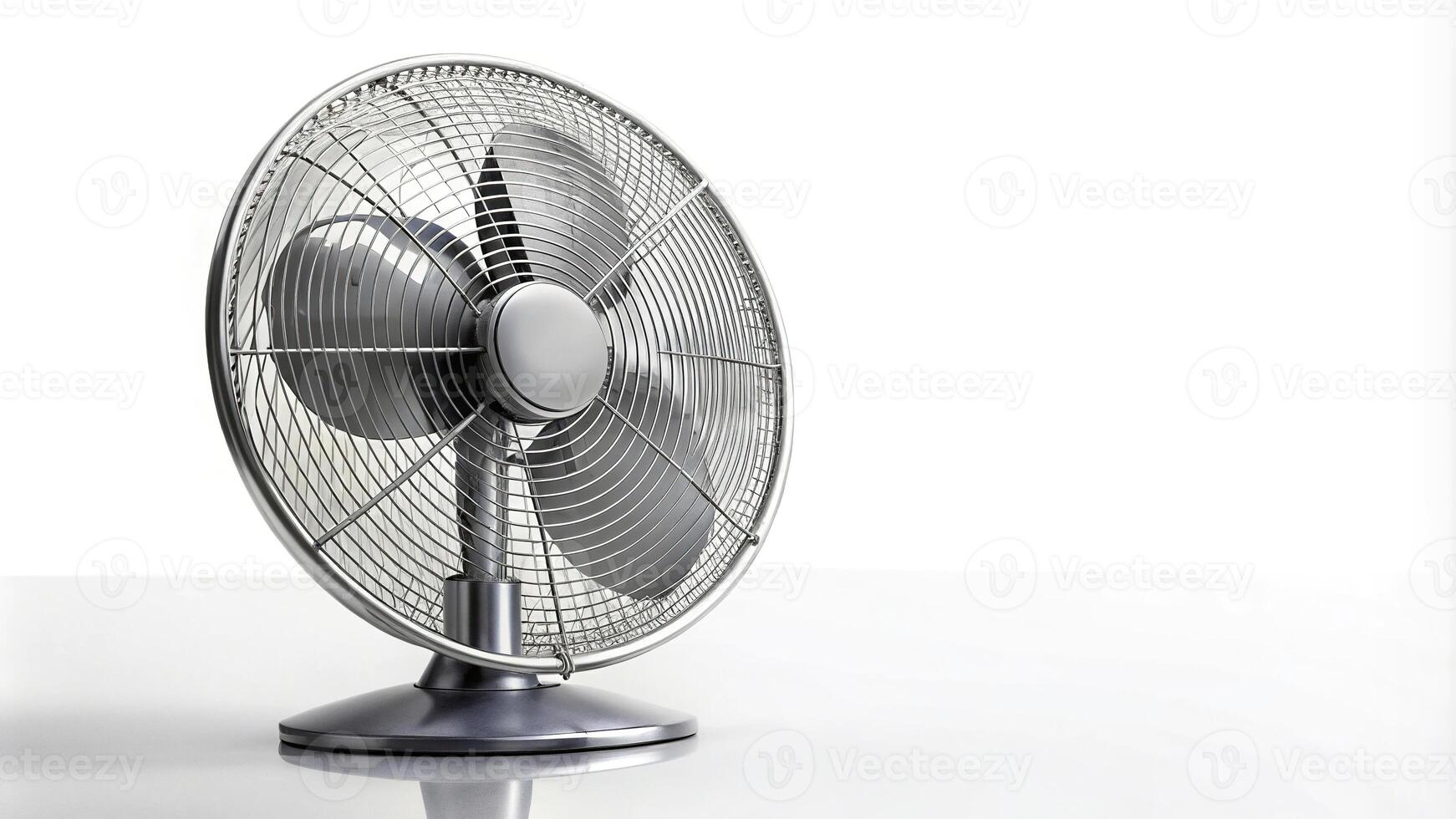 Electric fan isolated on a white background macro shot photo