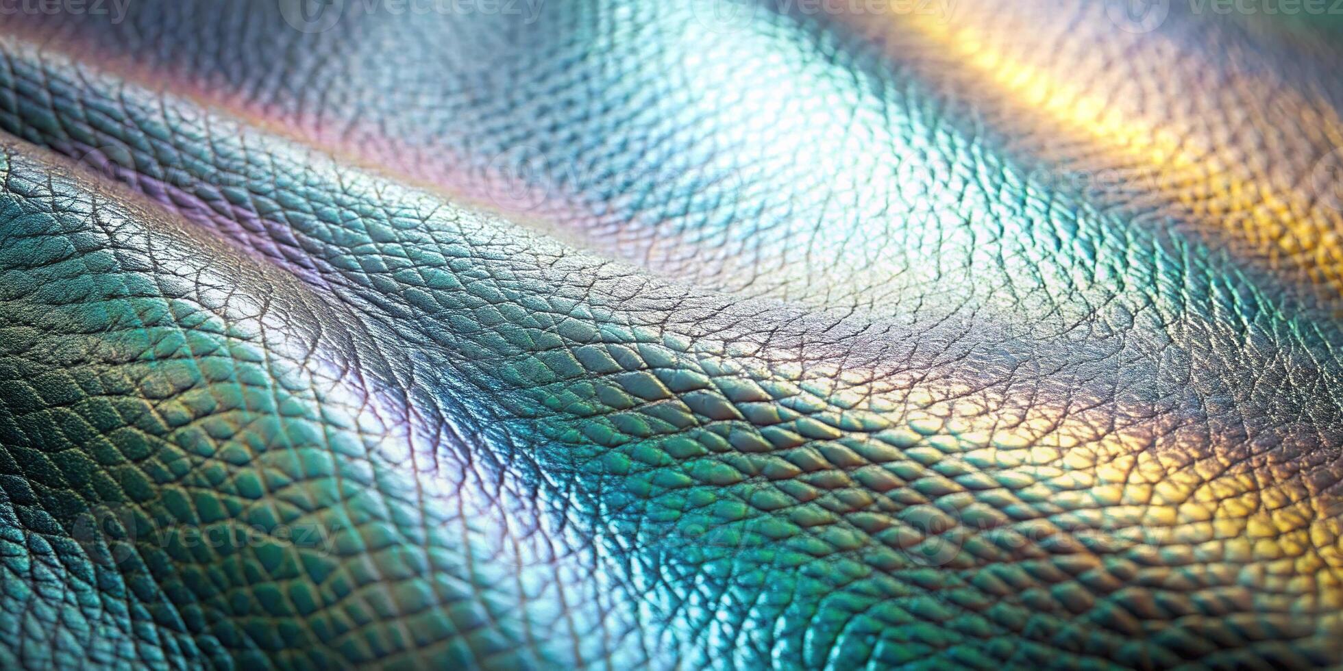 Depth of Field Metallic Opalescent Silver Color Leather Texture photo