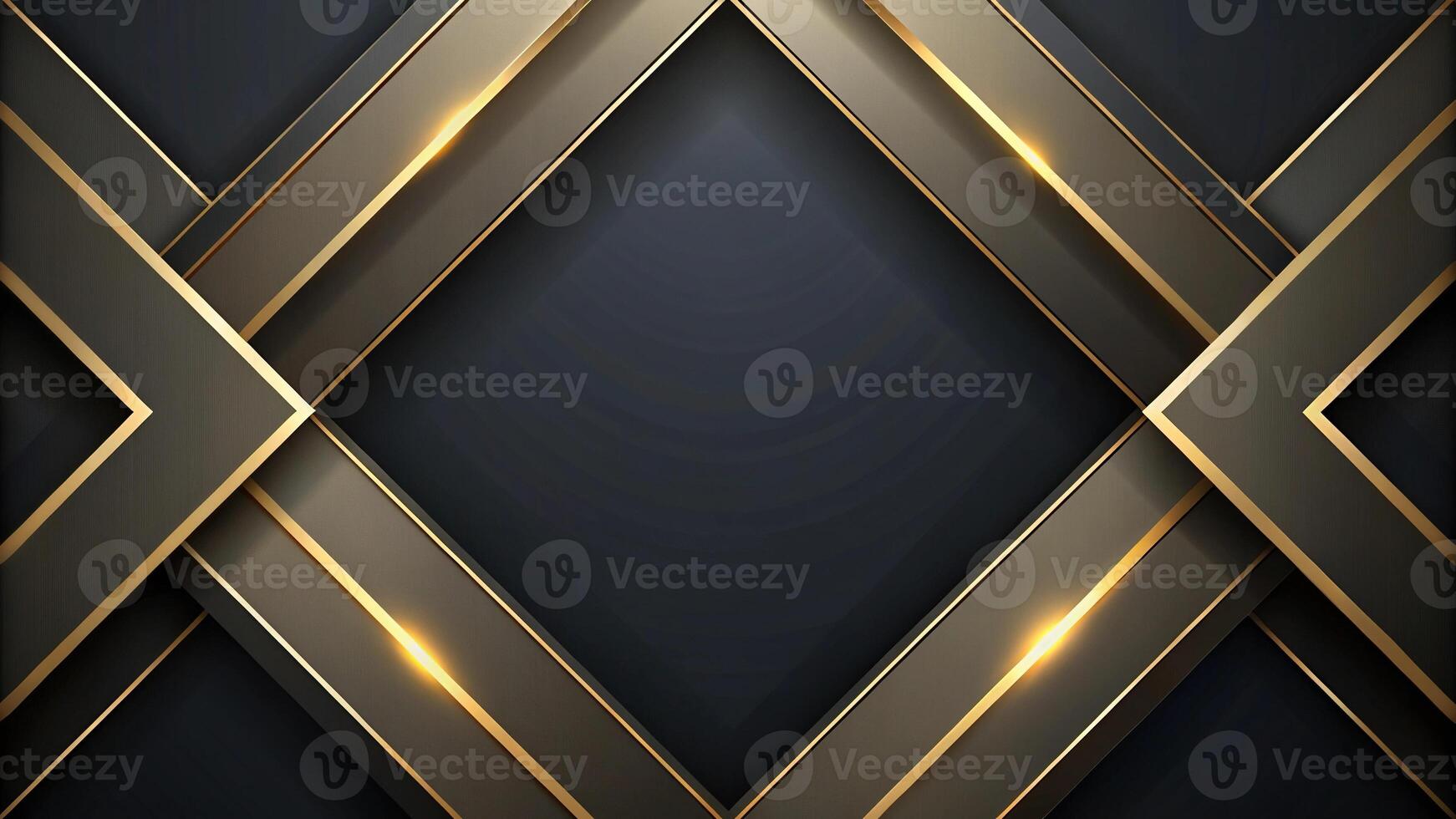 Elegant and sophisticated gold and black geometric background with sleek leading lines photo