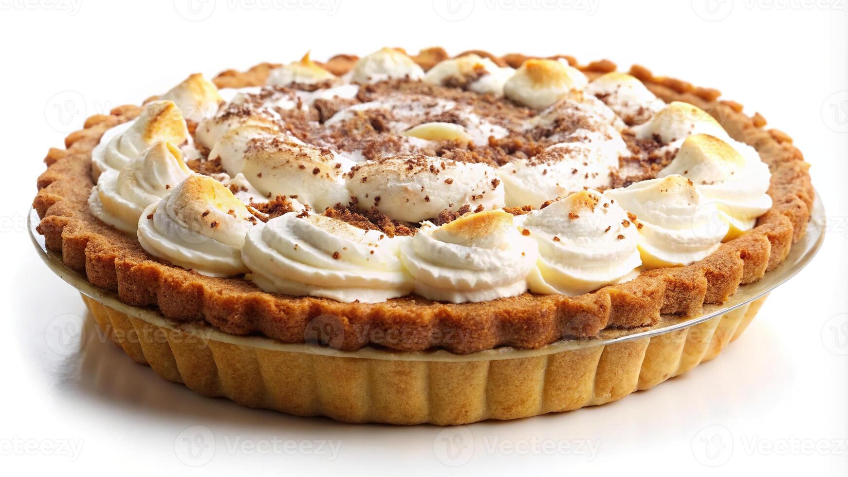 Delicious banoffee pie dessert on isolated background photo