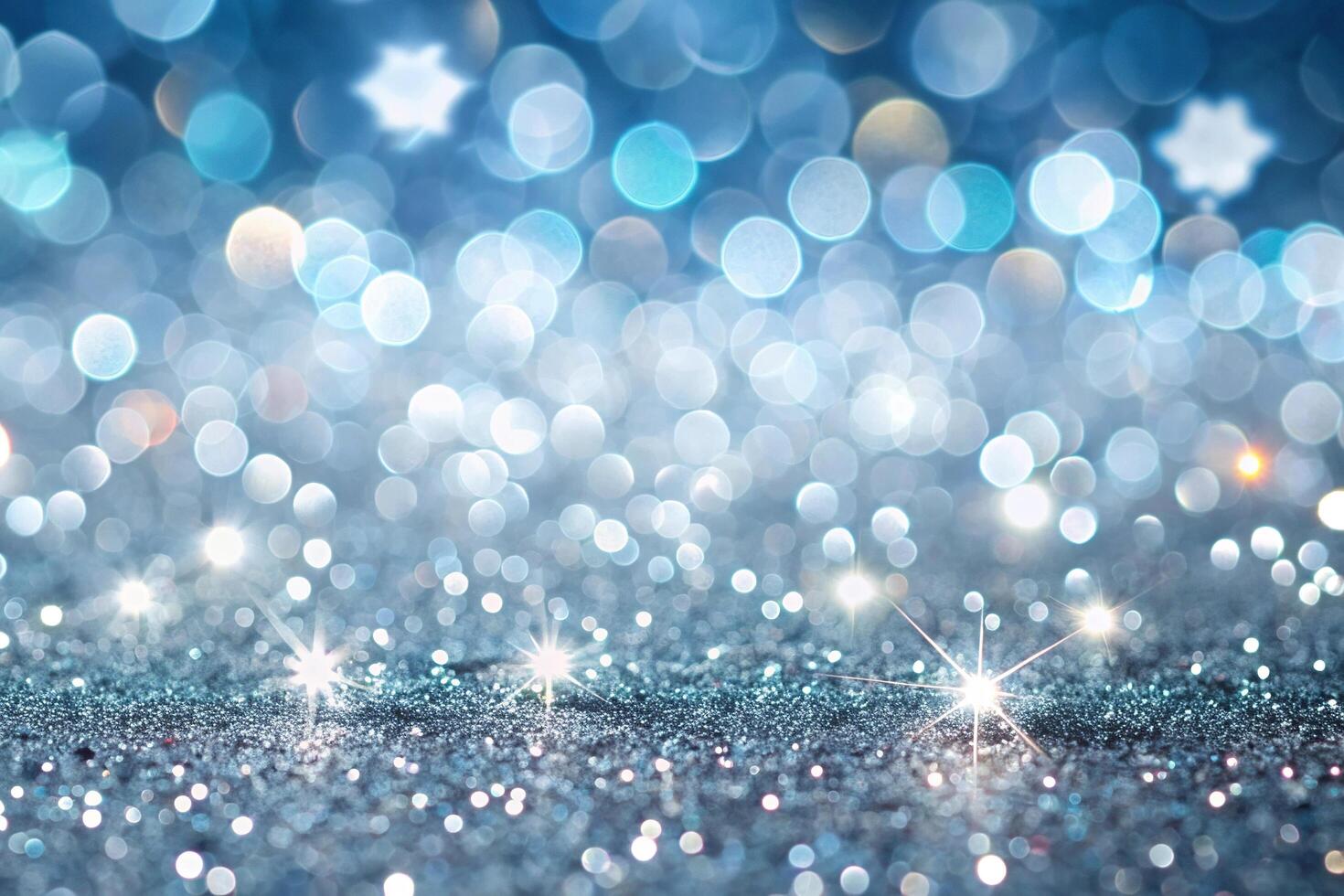 Depth of field silver background with glitter texture perfect for holiday celebrations photo