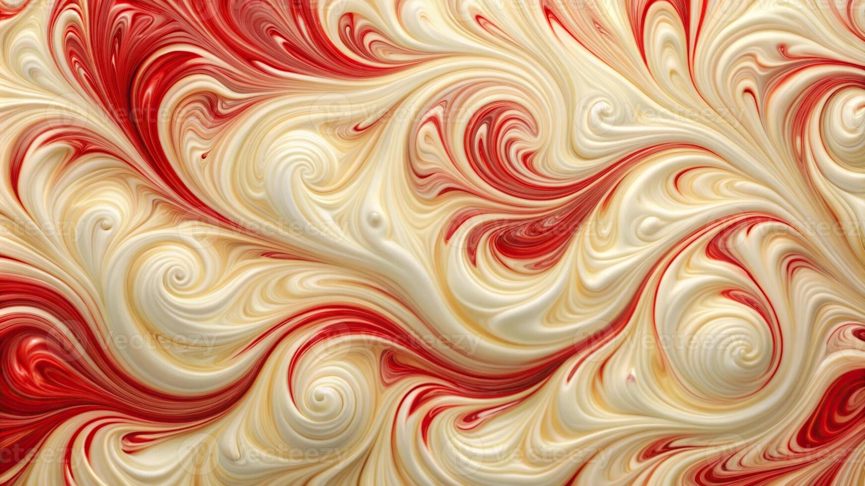 Cream textured white and red abstract background with swirls and waves photo