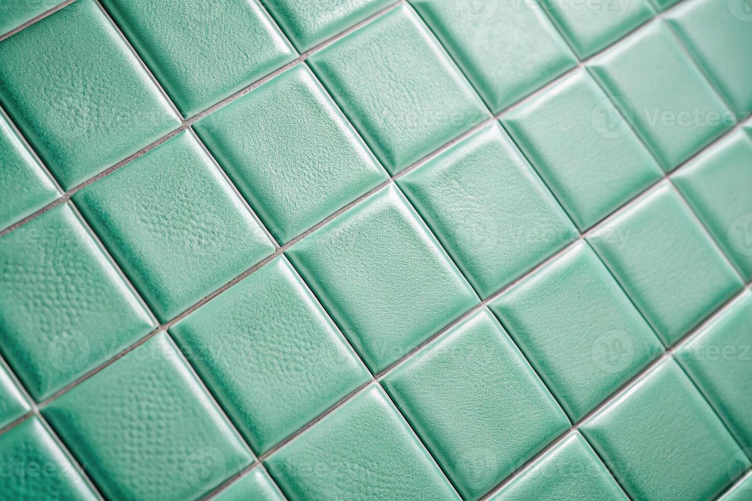 Depth of field tile in mint color with texture and even seams background texture of tiles photo
