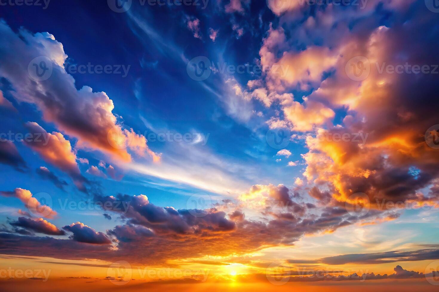 Macro shot of the evening sky in calming colors photo