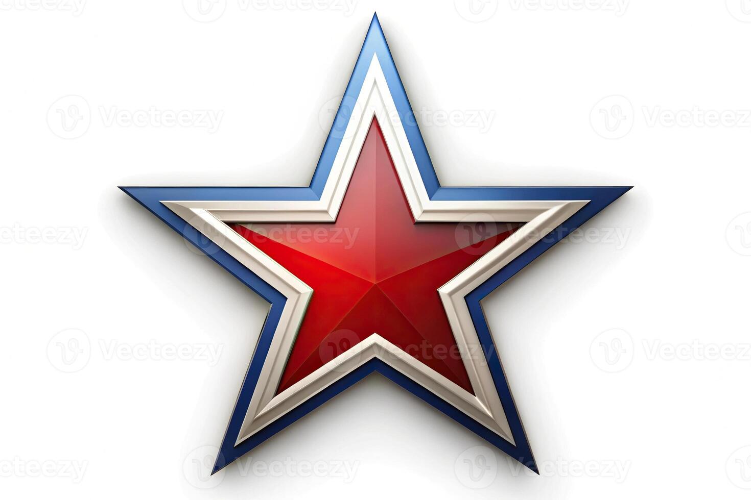 Low angle view of patriotic emblem with red, white and blue star photo