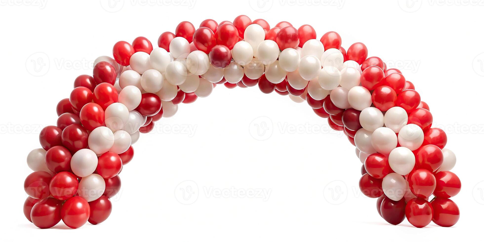 Low angle view of a rectangular arch made of balls photo