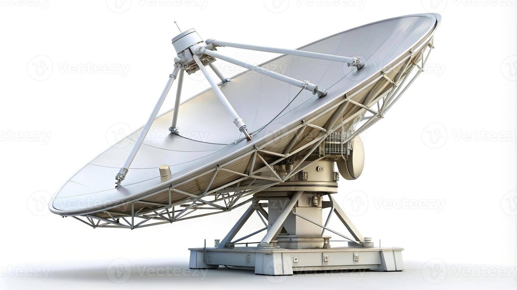 Large satellite dish on white background photo