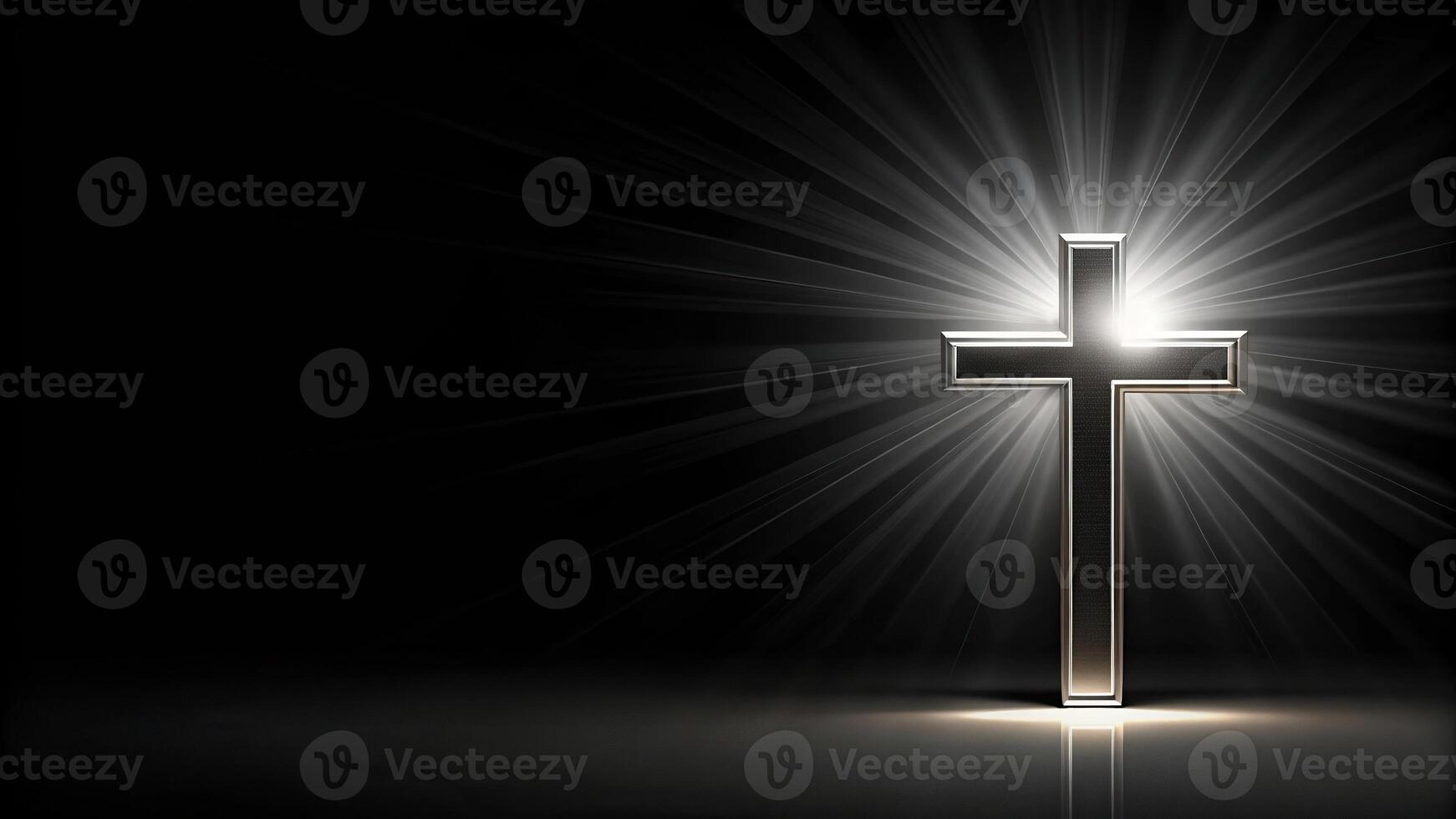Low angle view of a cross against a black background for obituary notice funeral announcement necrology photo