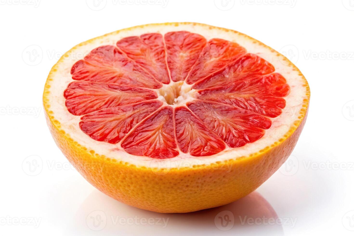 Juicy grapefruit with half on a white background Wide-Angle photo