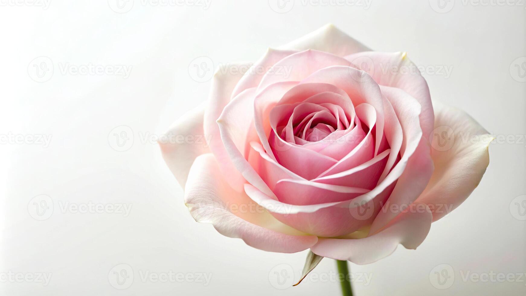Light pink rose silhouette on white background photo