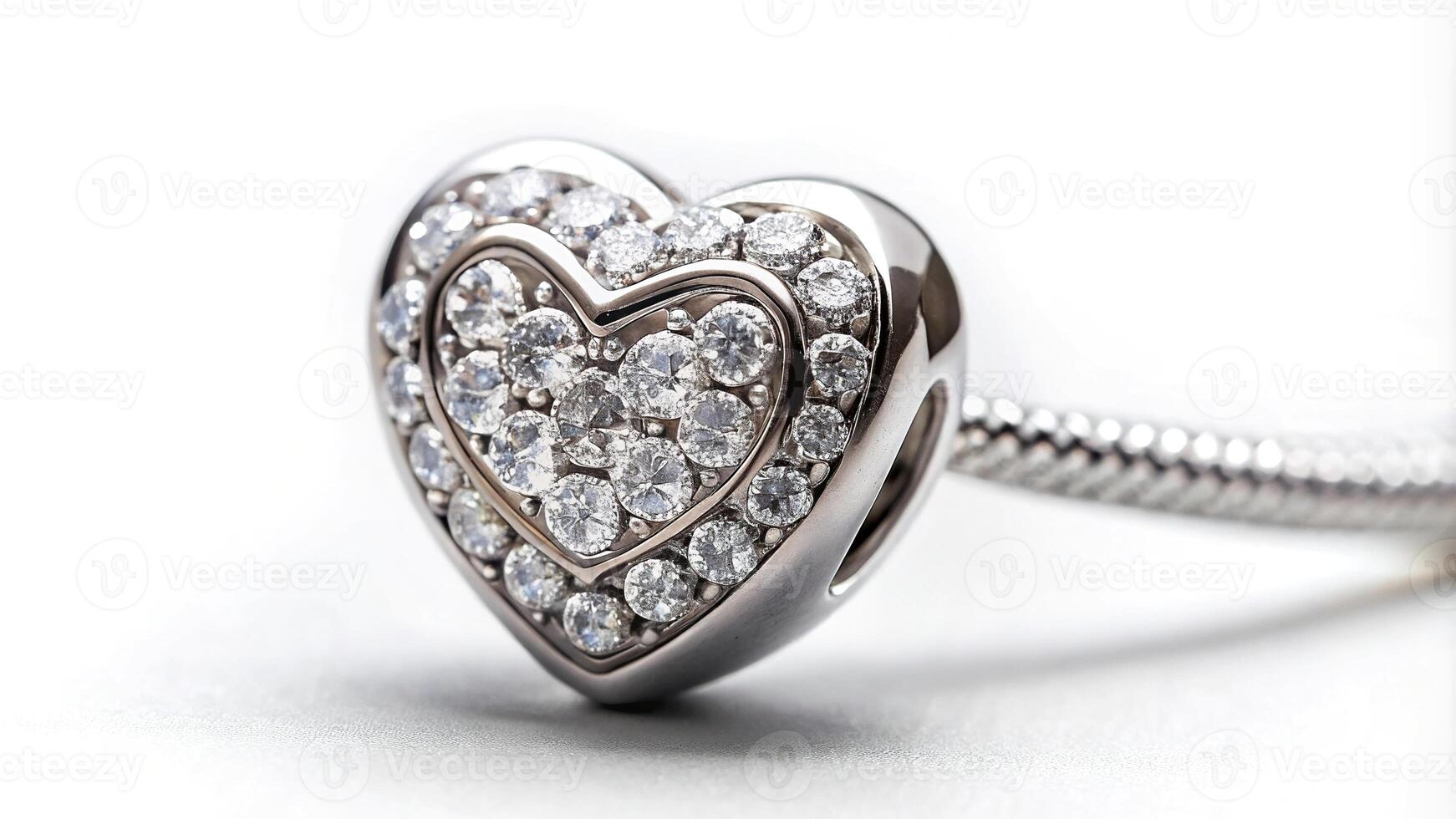 Low angle view heart charm bead diamonds chain bracelet accessory photo