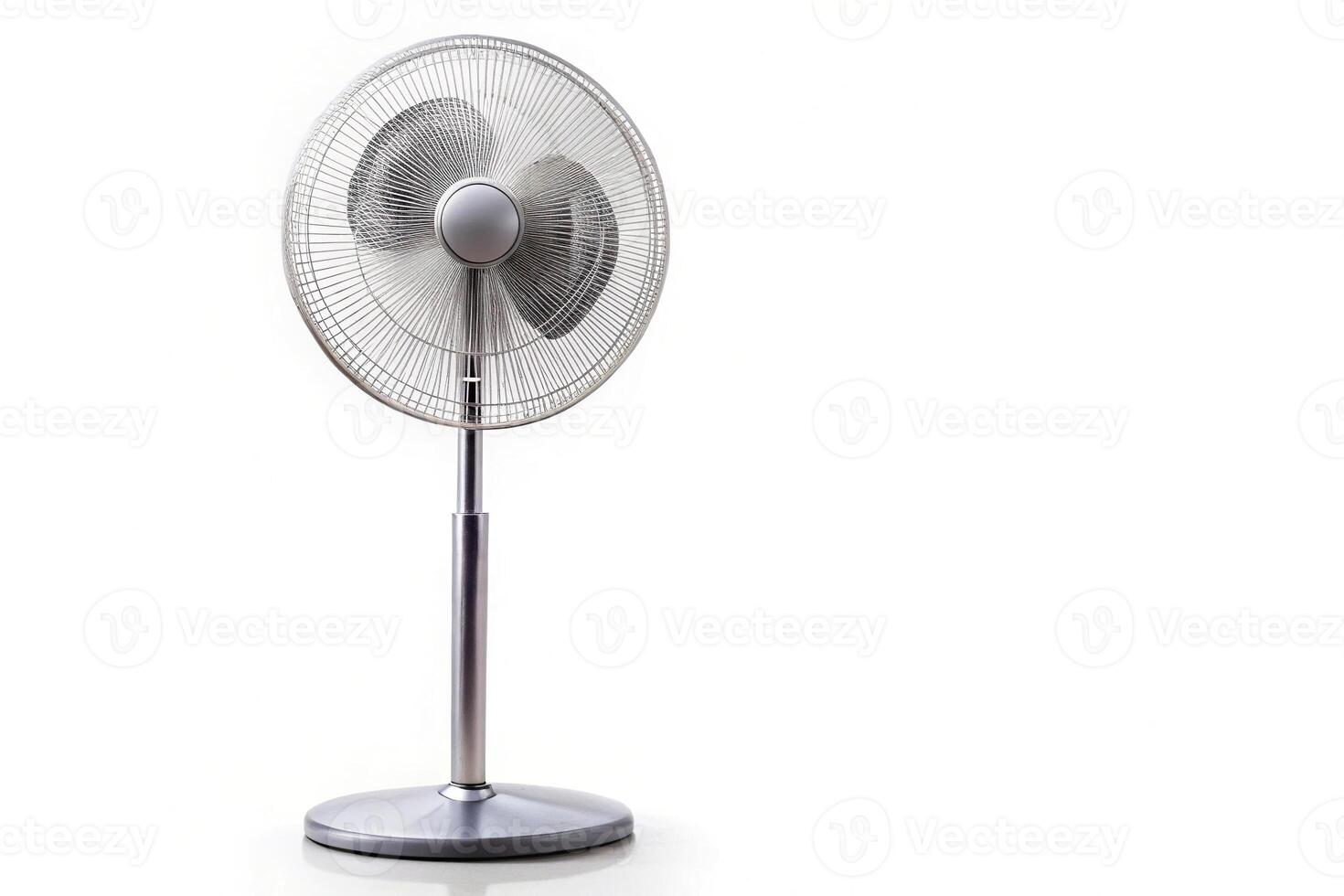 Macro shot of a tall electric fan on white background photo