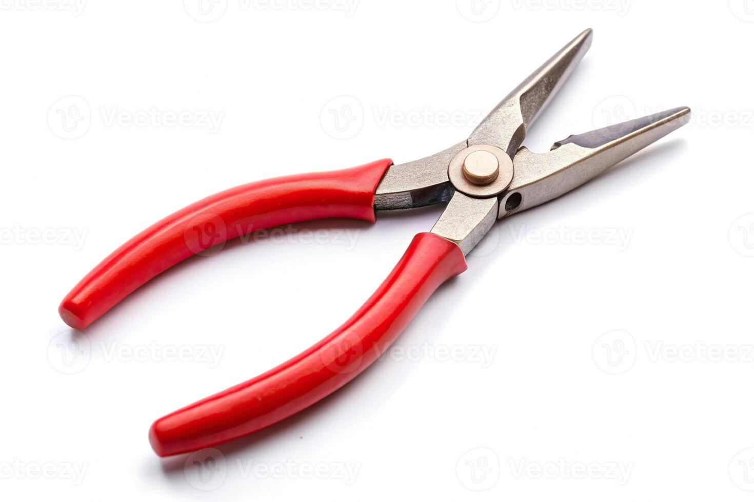 Medium shot of narrow nose pliers isolated on white background photo