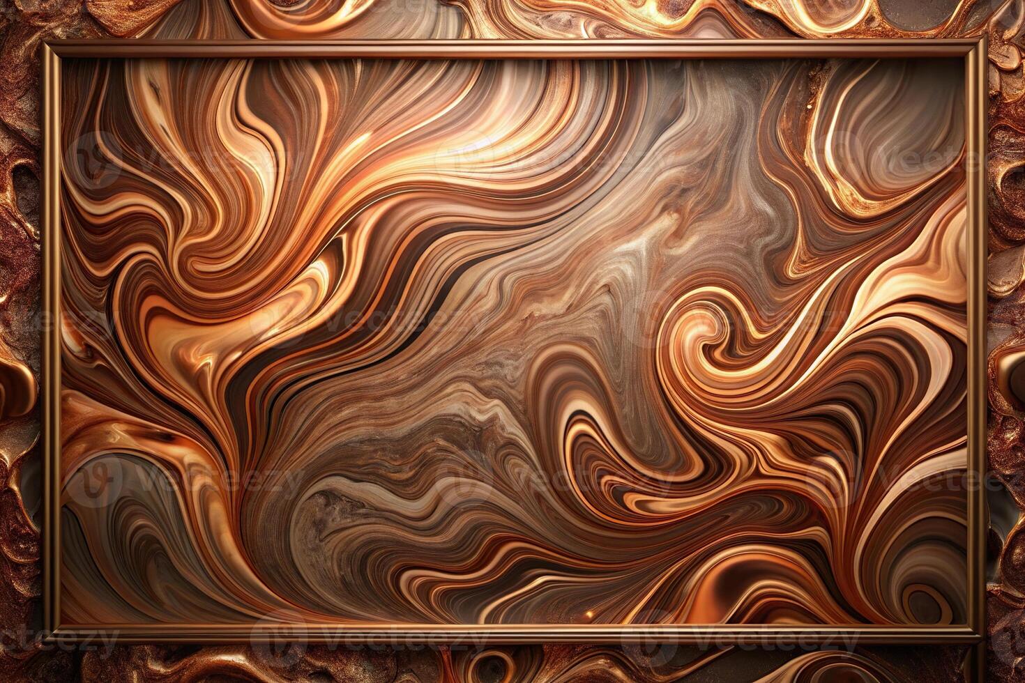 Luxurious copper marble swirl background with brown accents for elegant decor photo