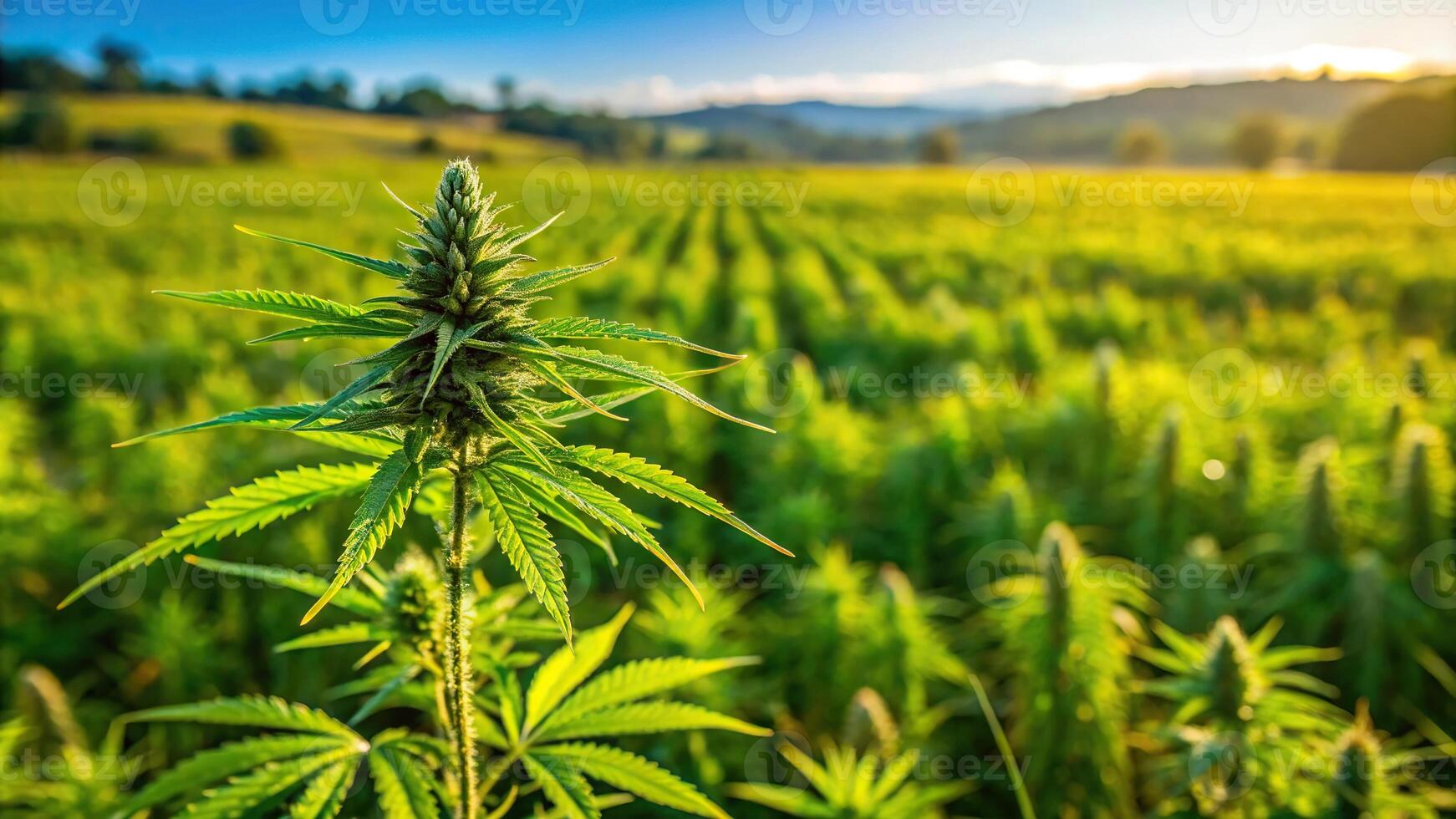 Medium shot of California Vinegar Weed in a grassy field photo