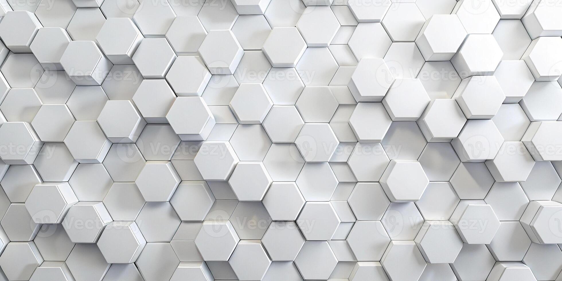 Luxurious white hexagon background with abstract pattern photo