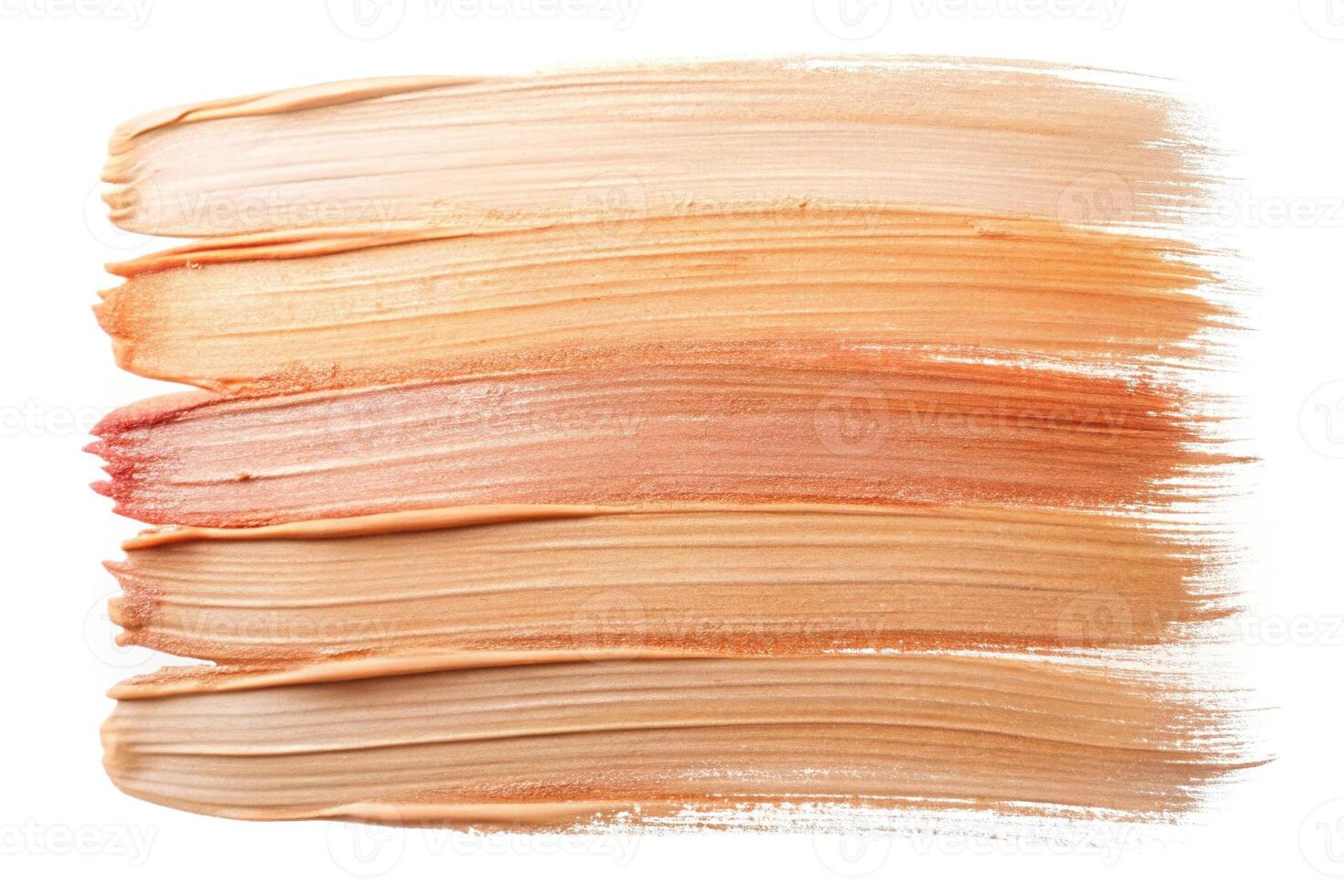 Medium shot of paint brush strokes in varying shades of peach tones photo