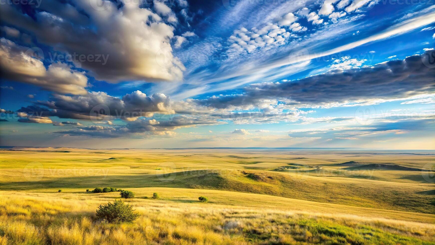 Majestic landscape with dramatic angle perspective photo