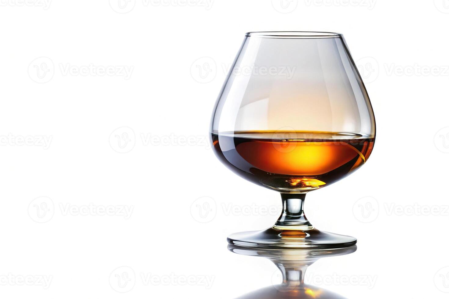 Panoramic cocktail glass with brandy or whiskey small shot isolated on white background photo