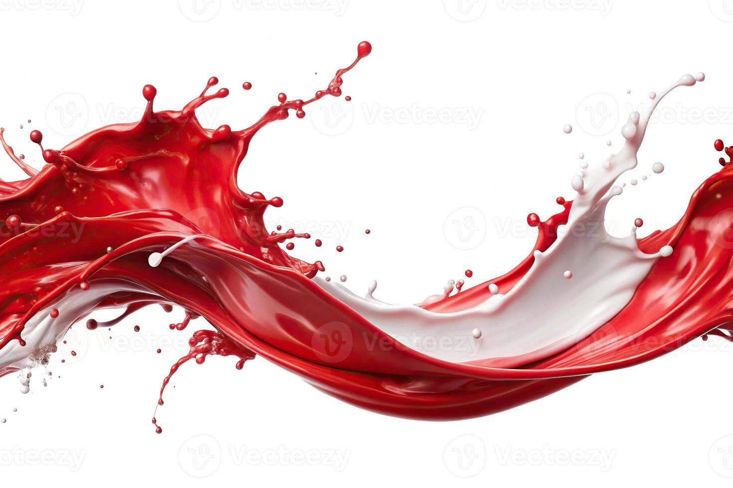Paint splash wave in red and white colors photo