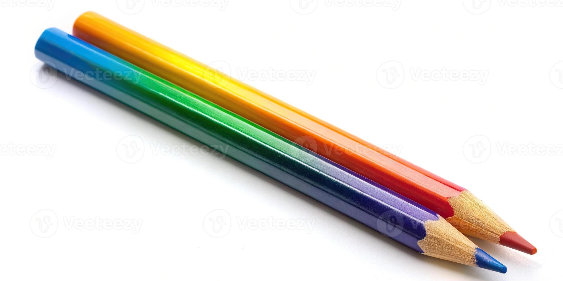 Pencil color isolated on white background point of view photo