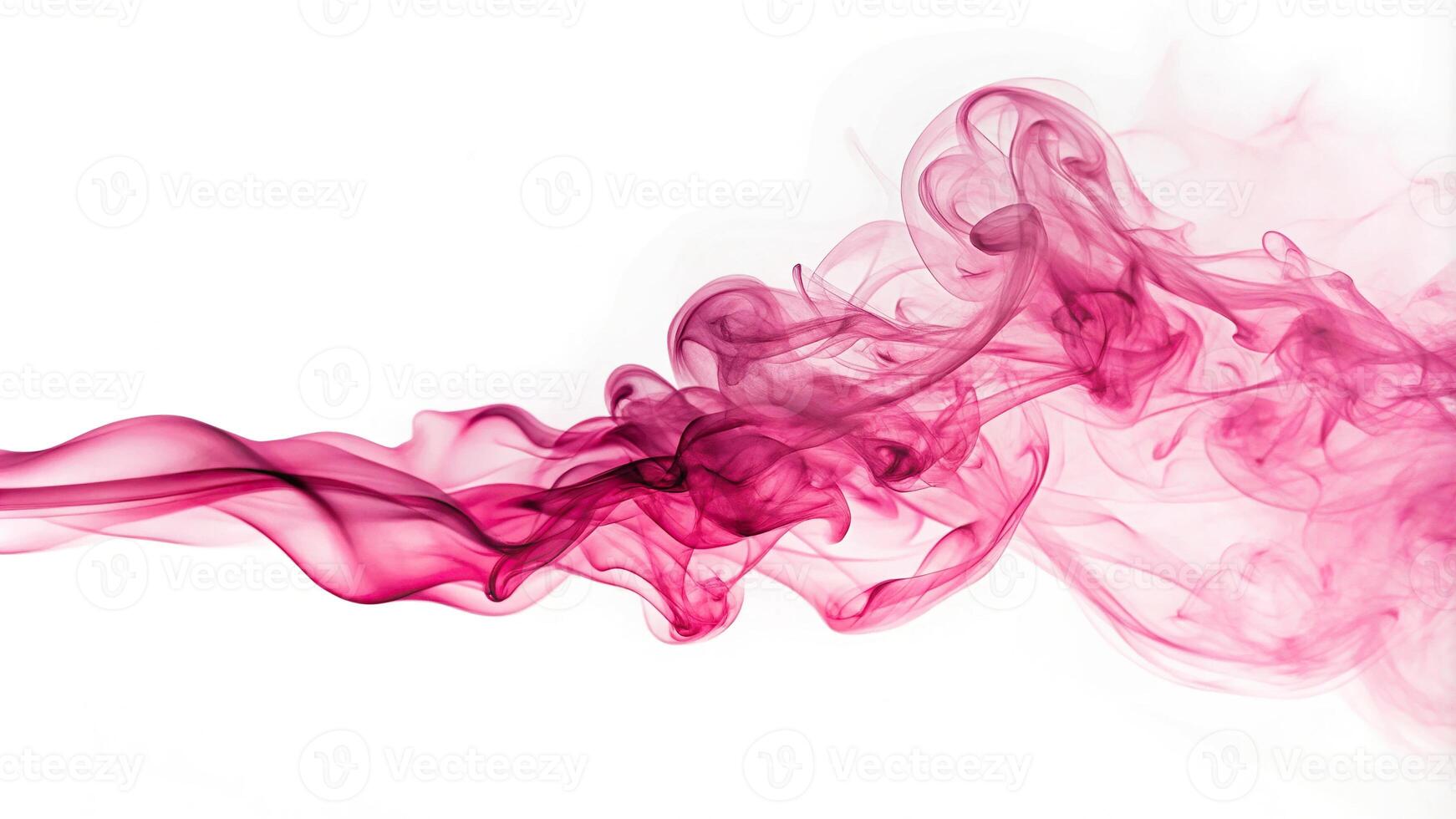 Pink color smoke on white background photo