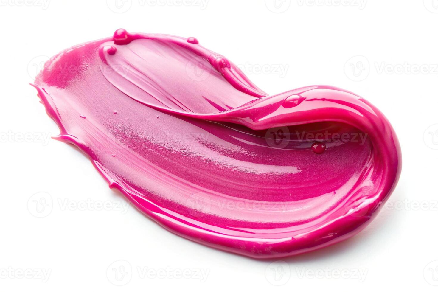 Pink liquid gel smear on white background photo