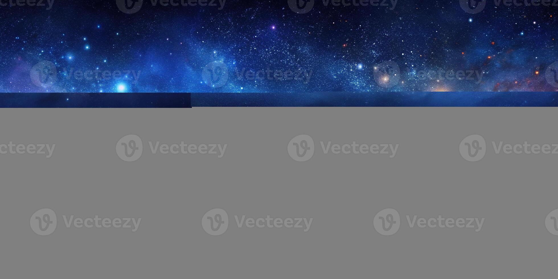 panoramic watercolor painting of a dazzling starry sky photo