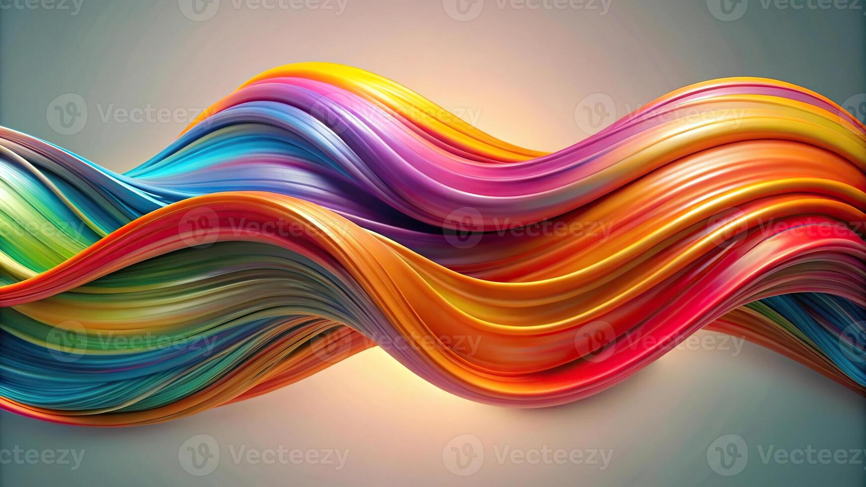 Panoramic wavy abstract brushstroke painting photo