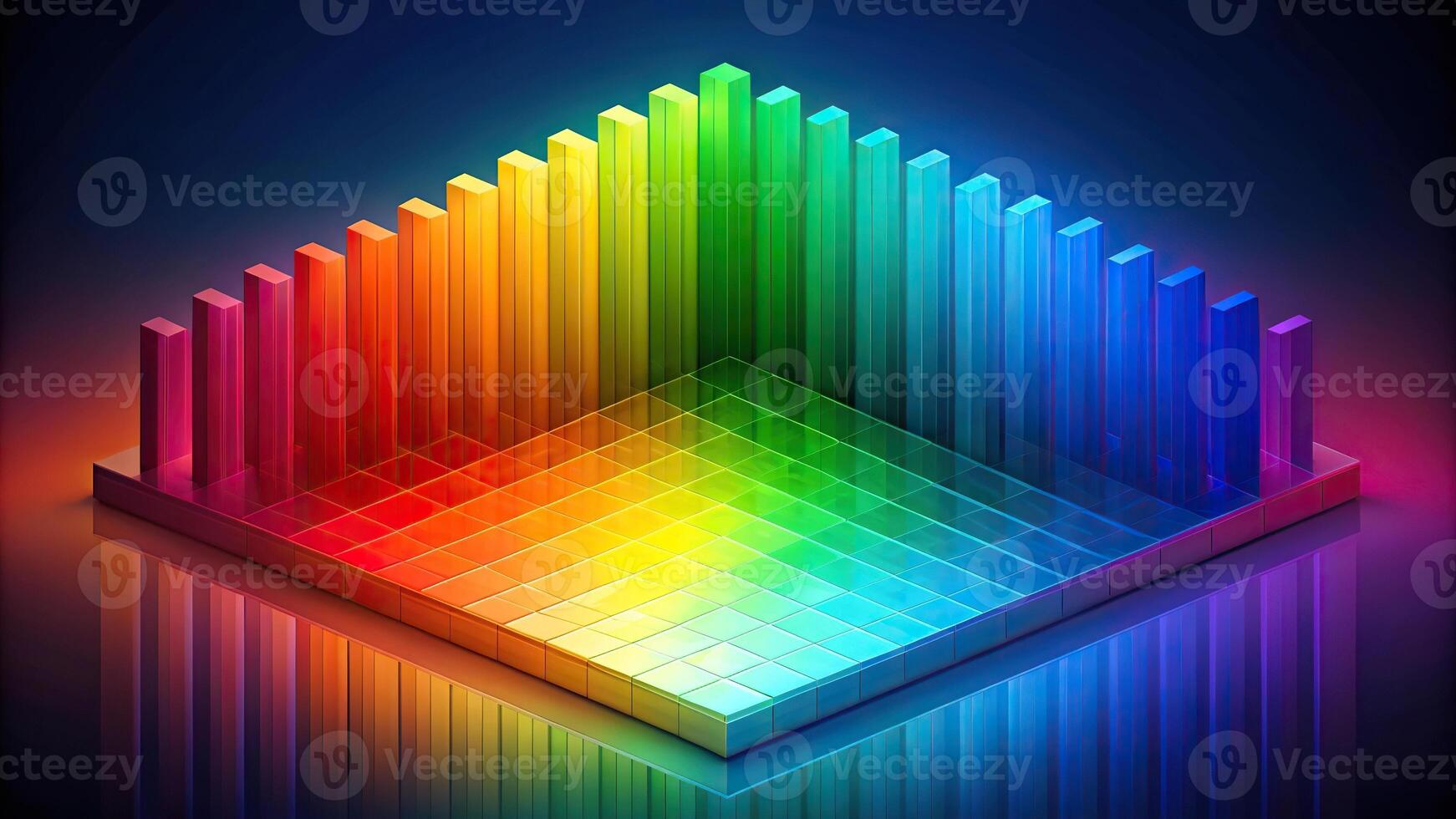 Panoramic isometric spectrum visual showcase photo