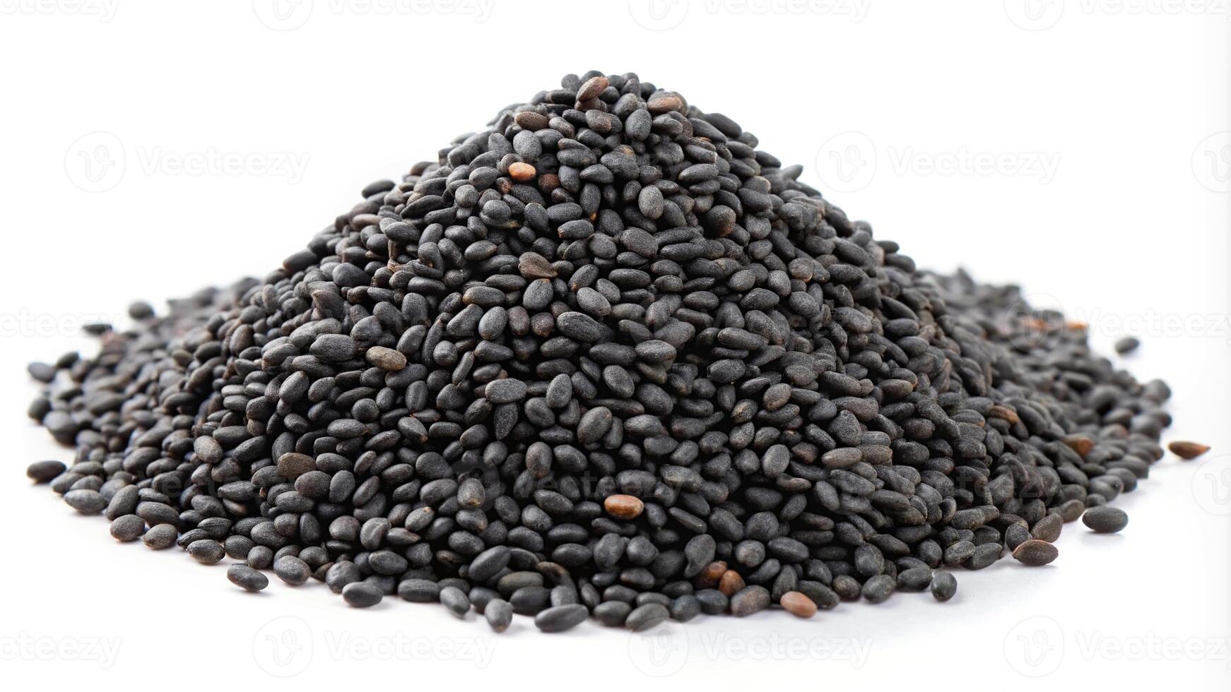Pile of black sesame seeds photo