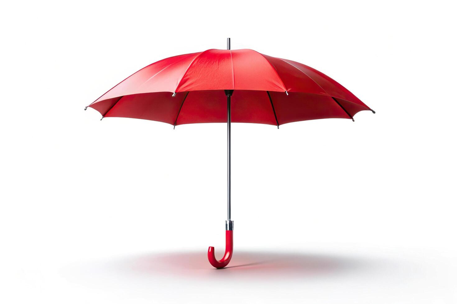 red umbrella isolated on white background Minimalist photo