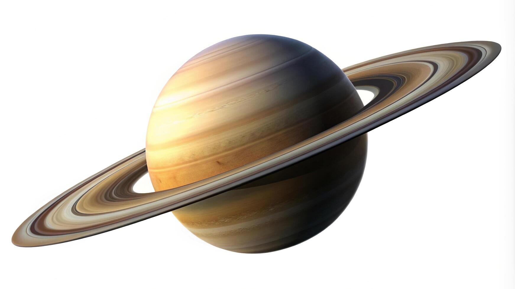 planet Saturn isolated on white background photo