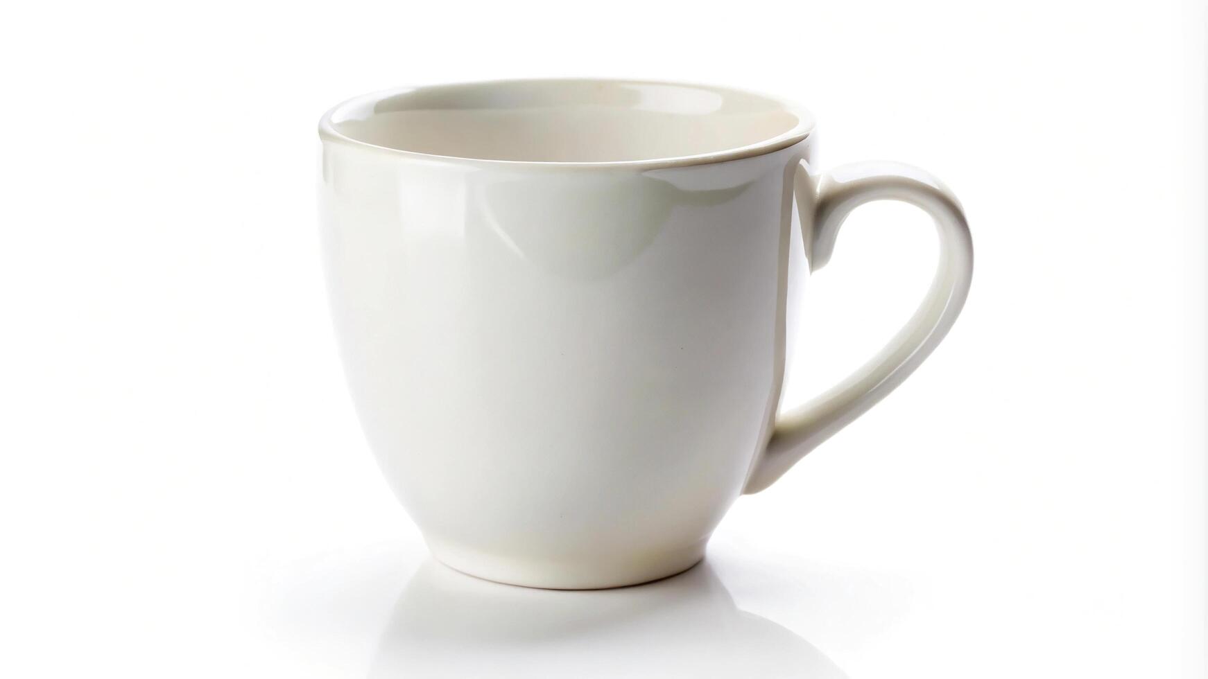 Porcelain mug cup isolated on white background photo